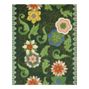 Antikes chinesisches Cloisonné-Muster: Jade Grün Poster