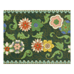 Antikes chinesisches Cloisonné-Muster: Jade Grün Poster
