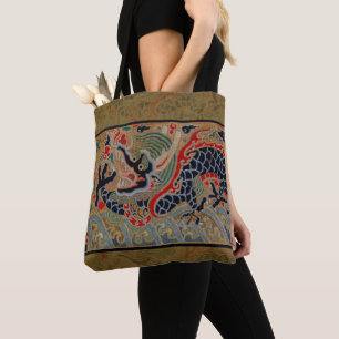 Antikes chinesisches Drache Seidenstickerei-Muster Tasche