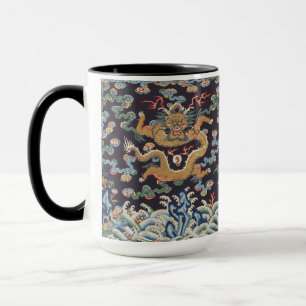 Antikes chinesisches Drachen-orientalisches Seiden Tasse