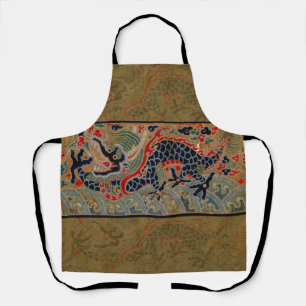 Antikes chinesisches Drachen-Seidenstickereimuster Schürze