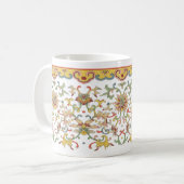 Antikes chinesisches florales Blattfriesmuster Kaffeetasse (Vorderseite Links)