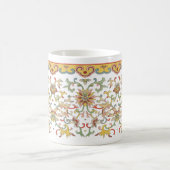 Antikes chinesisches florales Blattfriesmuster Kaffeetasse (Mittel)