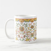 Antikes chinesisches florales Blattfriesmuster Kaffeetasse (Links)