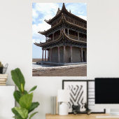 Antikes chinesisches Gebäude Poster (Heimbüro)