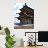 Antikes chinesisches Gebäude Poster (Heimbüro)