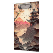 Antikes chinesisches Scenepapier geschnitten braun Klemmbrett (Links)