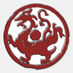 Antikes chinesisches Symbol: Drache Runder Aufkleber