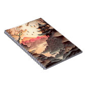 Antikes chinesisches Szenenpapier braun schneiden Notizblock (Rechte Seite)