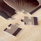 Antikes chinesisches Szenenpapier braun schneiden Puzzle (Seite)