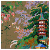 Antikes Chinoiserie-Muster Stoff (Nahaufnahme)