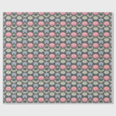 Antikes Chrysanthemen-Damaskusmuster Geschenkpapier (Flach)