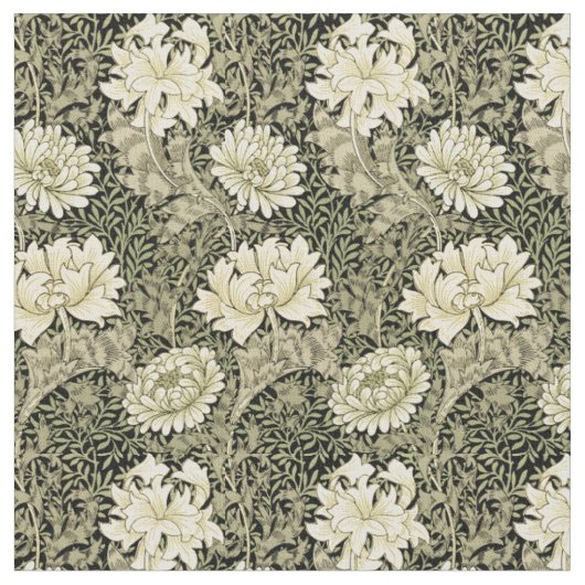 Antikes Chrysanthemenmuster von 1877 Stoff (Nahaufnahme)
