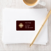 Antikes Compass Chocolate Brown Address Label Adressaufkleber (Insitu)