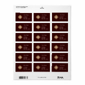 Antikes Compass Chocolate Brown Address Label Adressaufkleber (Vorne)