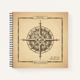 Antikes Compass-Rose-Reiseführer Notizblock
