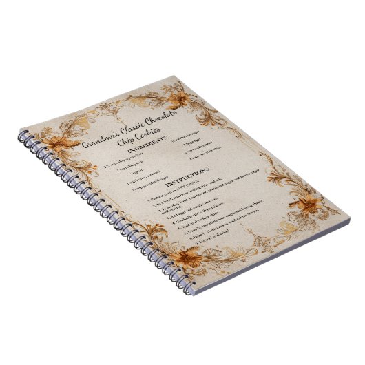 Antikes Cookbook Border Design Notizblock (Rechte Seite)