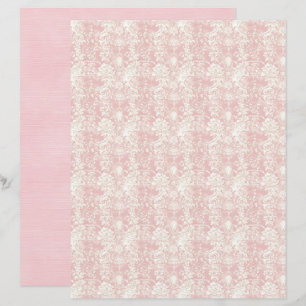 Antikes Coquette Rosa Damast Muster Scrapbook Papi