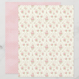 Antikes Coquette-Rosen-Blumen-Schmalzpapier