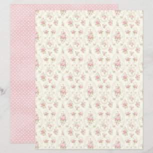 Antikes Coquette-Rosen-Blumen-Schmalzpapier