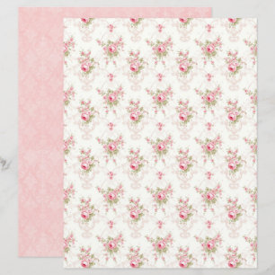 Antikes Coquette-Rosen-Blumen-Schmalzpapier