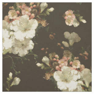 Antikes cremefarbenes Blumenmuster Stoff