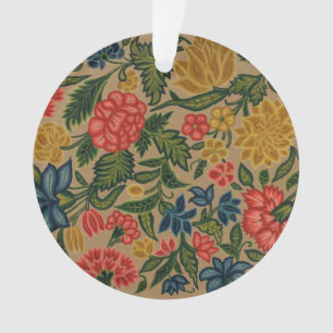 Antikes Crewel-Blumenstickereimuster Ornament