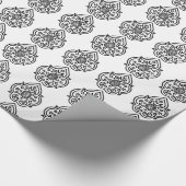Antikes Damast-Geschenkpapier Geschenkpapier (Ecke)