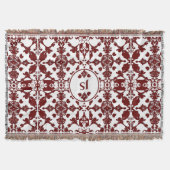 Antikes Damast-Monogramm Decke (Vorderseite)