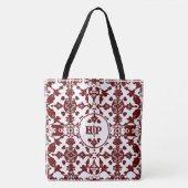 Antikes Damast-Monogramm Tasche (Vorderseite)