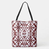 Antikes Damast-Monogramm Tasche (Rückseite)