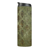 Antikes Damast-Muster aus Jute Thermosbecher (Nach rechts gedreht)