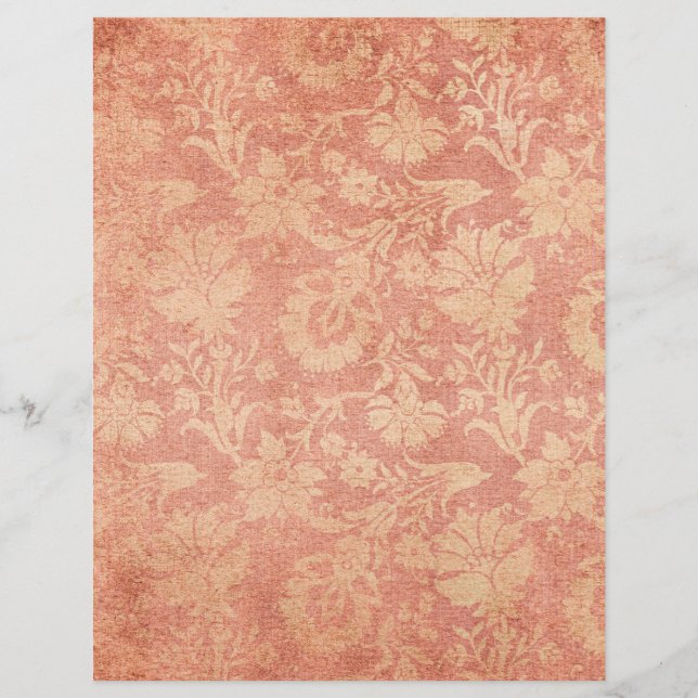 Antikes Damast-Textur-Scrapbook-Papier (Vorderseite)