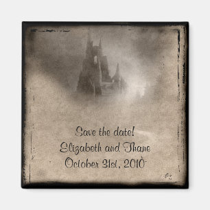 Antikes Dark Castle Gothic Save the Date Magnet