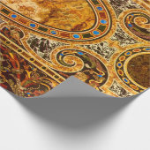 Antikes Dekorationsmuster aus italienischem Edelst Geschenkpapier (Ecke)