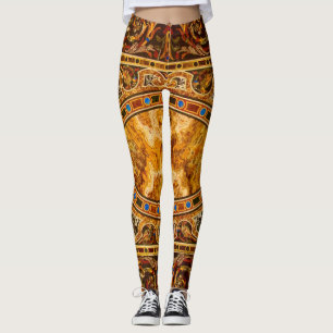 Antikes Dekorationsmuster aus italienischem Edelst Leggings