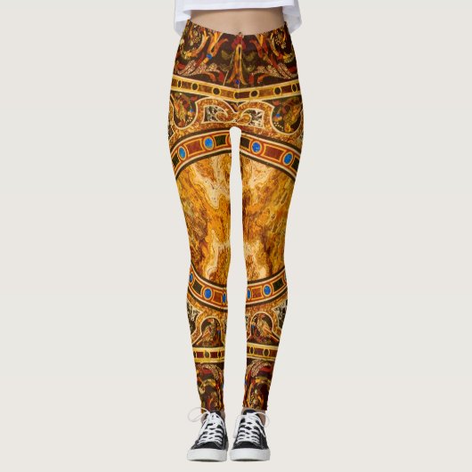Antikes Dekorationsmuster aus italienischem Edelst Leggings (Vorderseite)