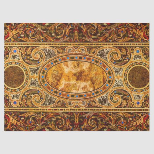 Antikes Dekorationsmuster aus italienischem Edelst Seidenpapier (Vorderseite)