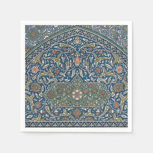 Antikes dekoratives arabeskes Blumenmuster Serviette (Vorderseite)