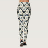 Antikes Delft Blau Schmetterling & Botanik Leggings (Rückseite)