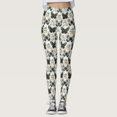 Antikes Delft Blau Schmetterling & Botanik Leggings (Vorderseite)