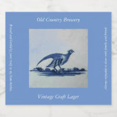 Antikes Delft Blauer Tile - Groß im Gras Bierflaschenetikett (Einzelnes Label)