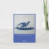 Antikes Delft Blauer Tile - Groß im Gras Dankeskarte (Rückseite)
