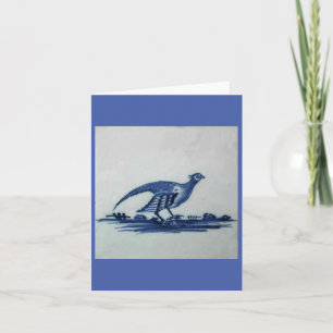 Antikes Delft Blauer Tile - Groß im Gras Dankeskarte