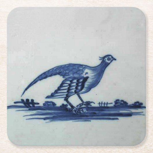 Antikes Delft Blauer Tile - Groß im Gras Rechteckiger Pappuntersetzer (Vorderseite)