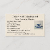 Antikes Delft Blauer Tile - Groß im Gras Visitenkarte (Rückseite)