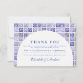 Antikes Delft Patchwork Hochzeit Dankeskarte (Vorderseite)