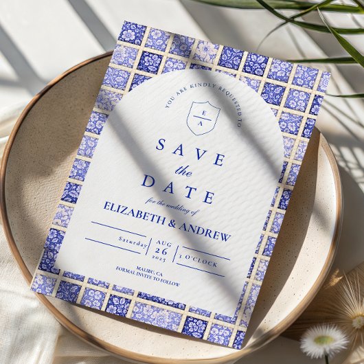 Antikes Delft Patchwork Hochzeit Save The Date