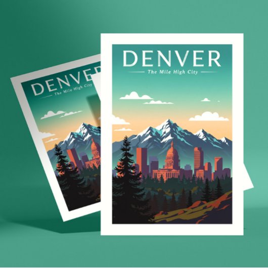 Antikes Denver Postkarte