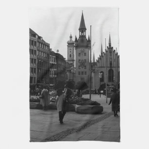 Antikes Deutschland München Kirche Marienplatz Geschirrtuch